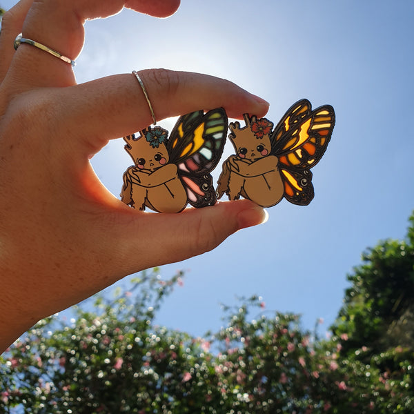 Shy Butterfly Enamel Pin | Monarch